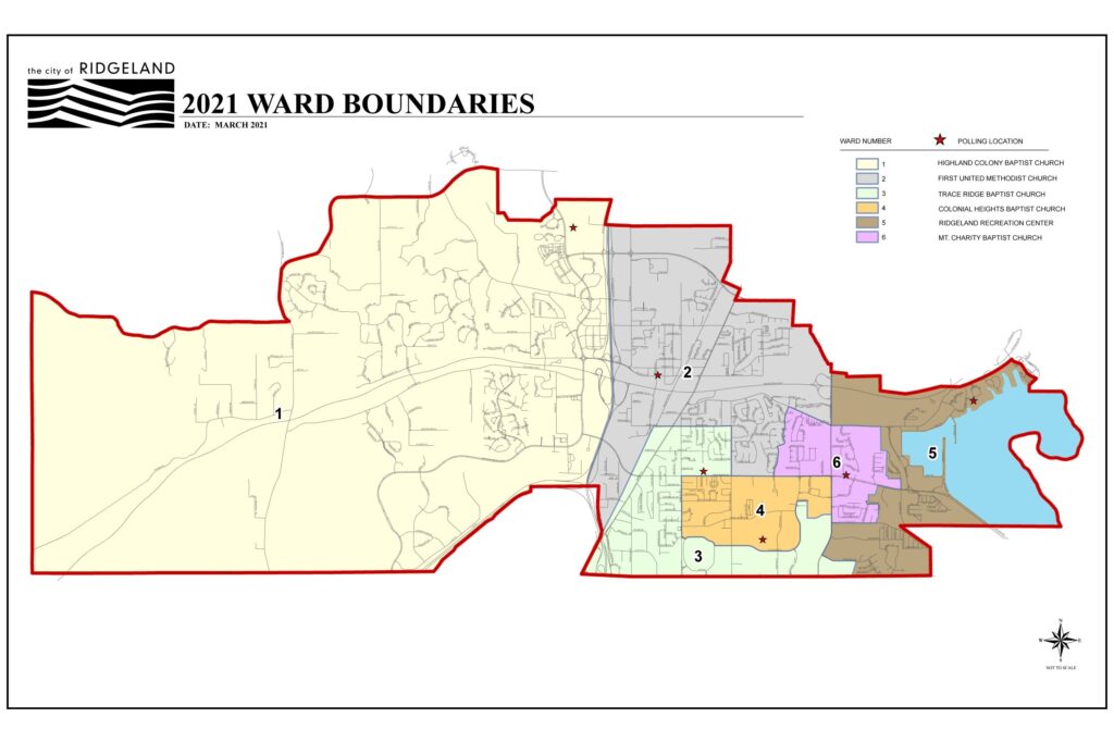city of ridgeland 2021 ward boundaries map