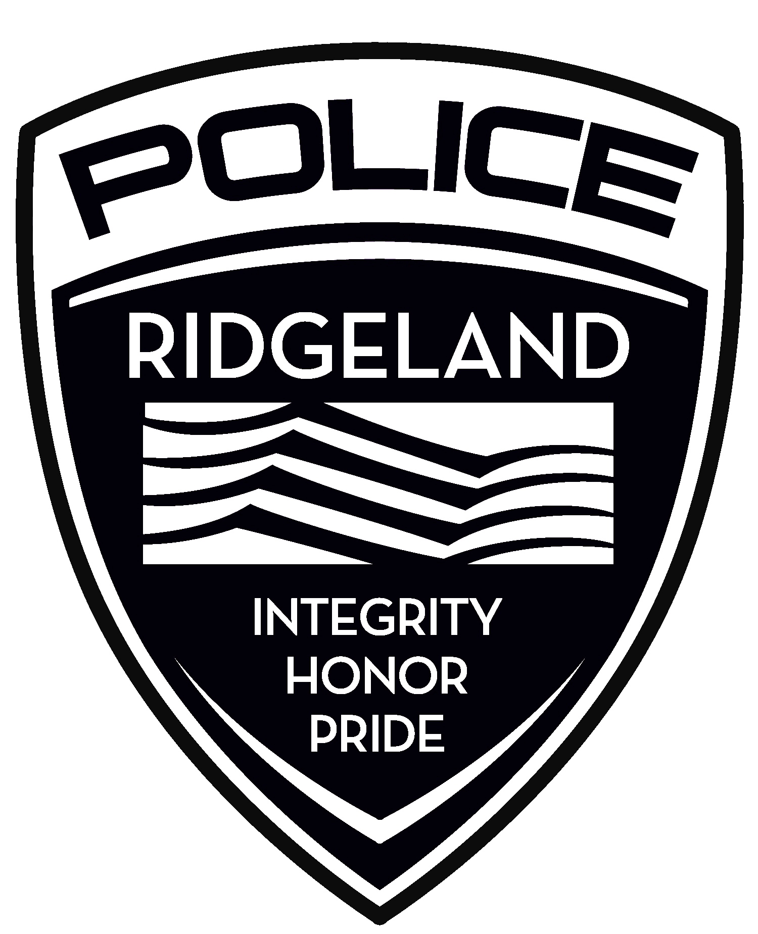 black and white ridgeland police patch